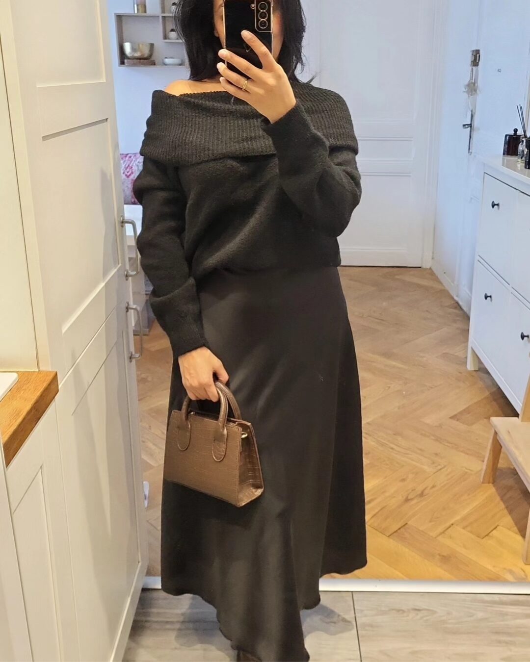 Pull col épaules noir