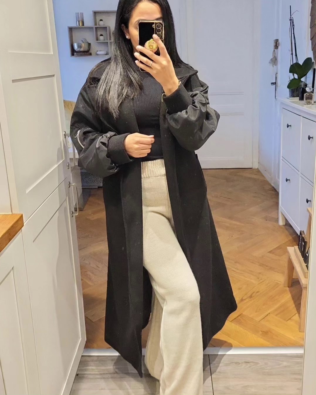 Manteau manches Bomber Noir