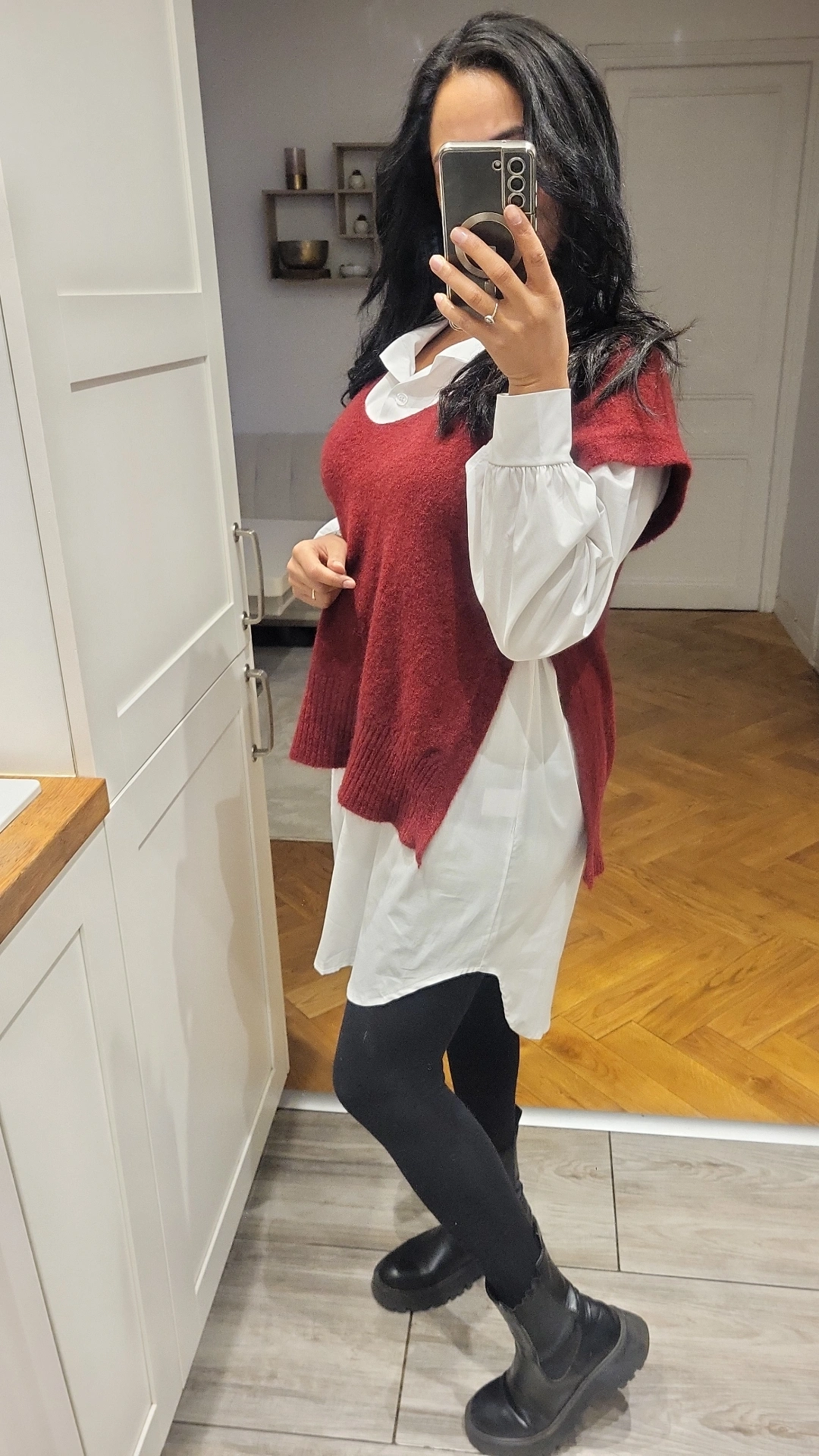 PULL SANS MANCHES BORDEAUX
