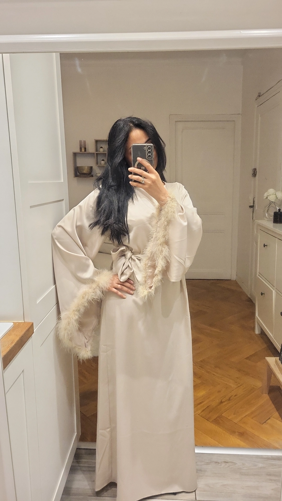 ABAYA PLUME BEIGE