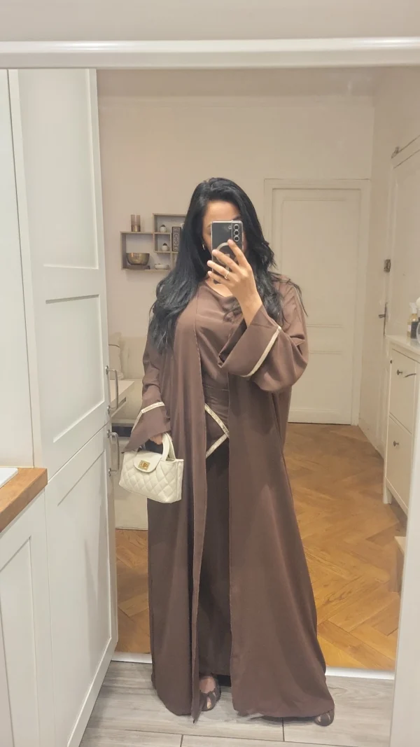 Ensemble Abaya et son Kimono Marron