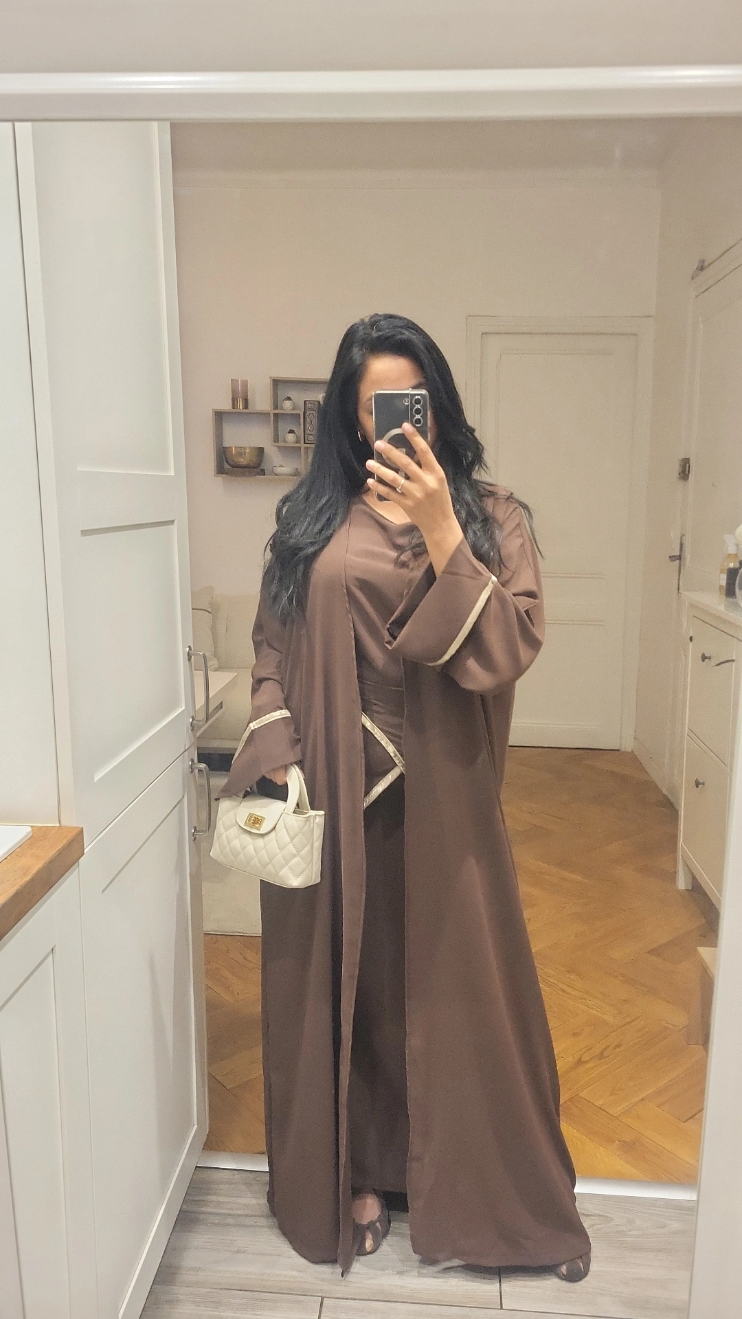 Ensemble Abaya et son Kimono Marron