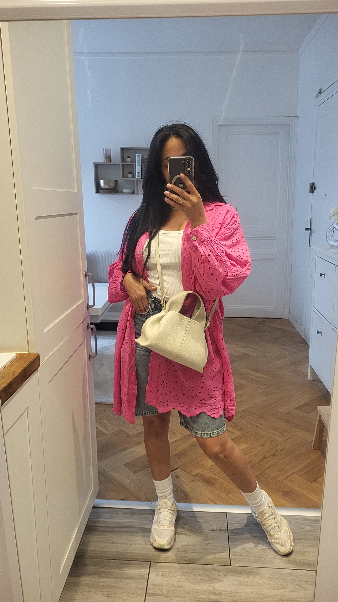 Chemise Broderie anglaise rose