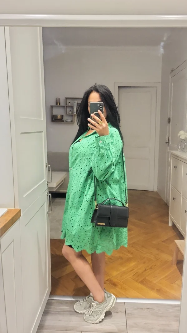 Chemise Broderie anglaise verte – Image 3