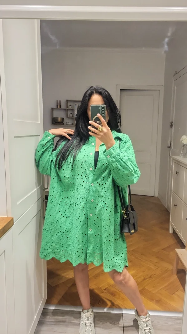 Chemise Broderie anglaise verte – Image 4