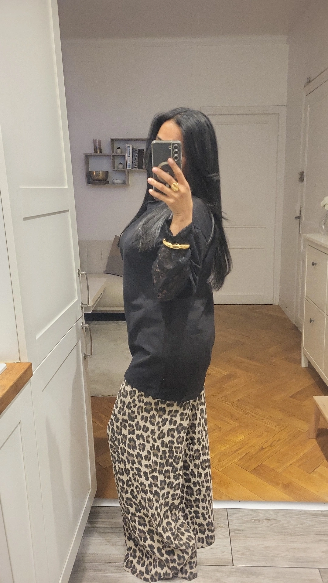 Tee-shirt Manches dentelle Noir