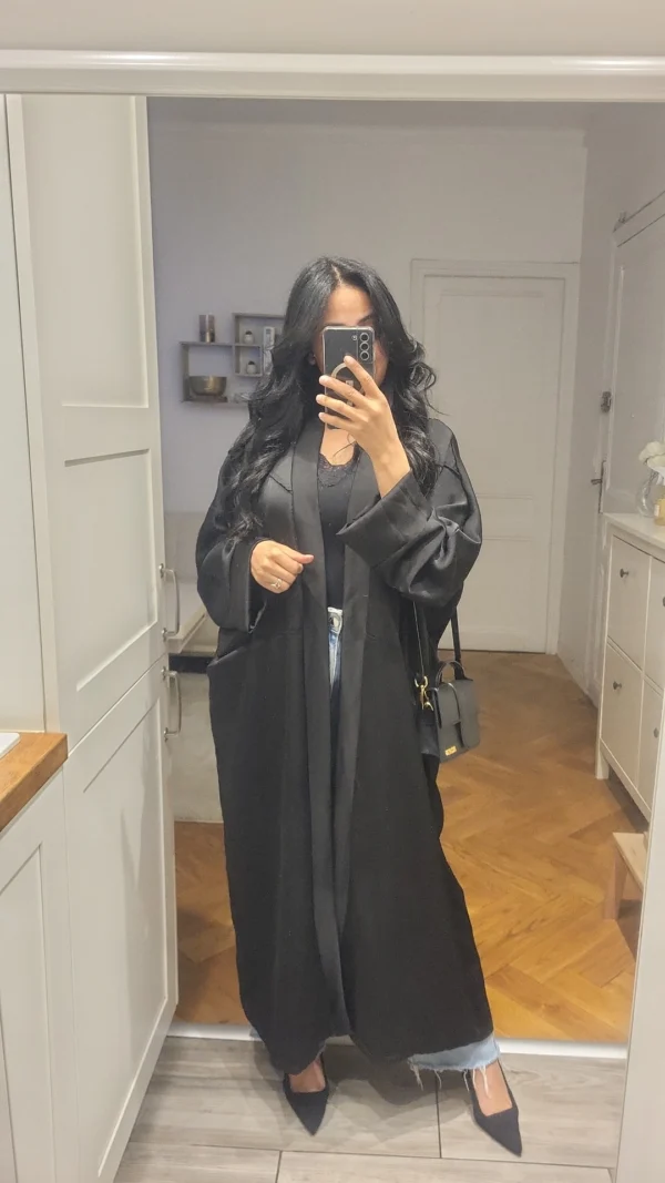 Kimono satiné Noir – Image 3