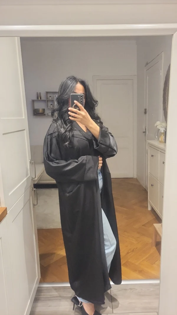 Kimono satiné Noir – Image 2