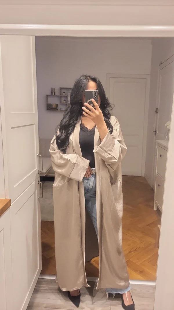 Kimono satiné Taupe