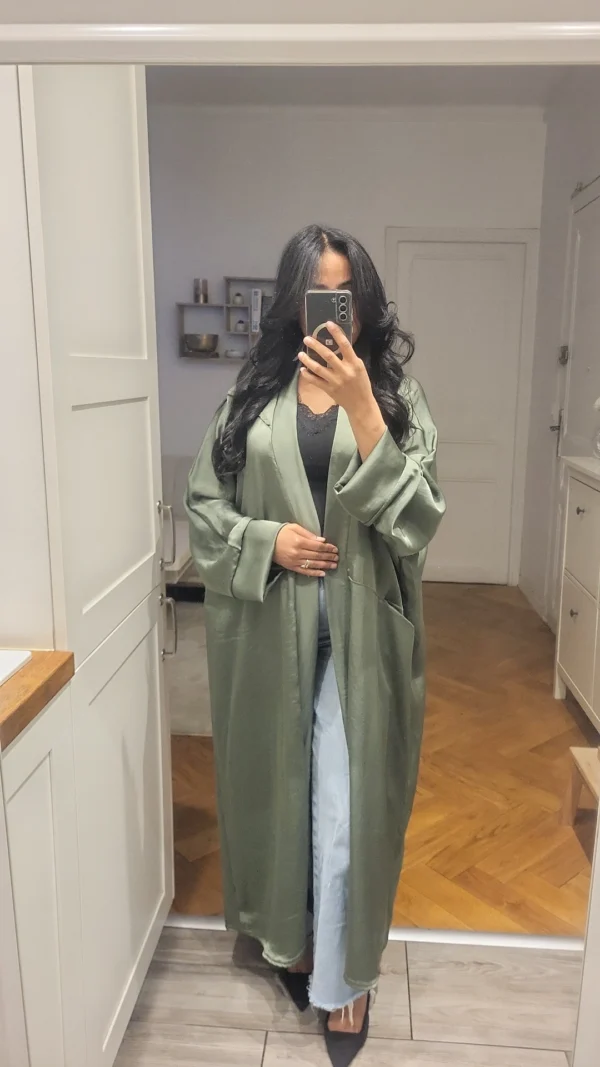 Kimono satiné Vert – Image 2
