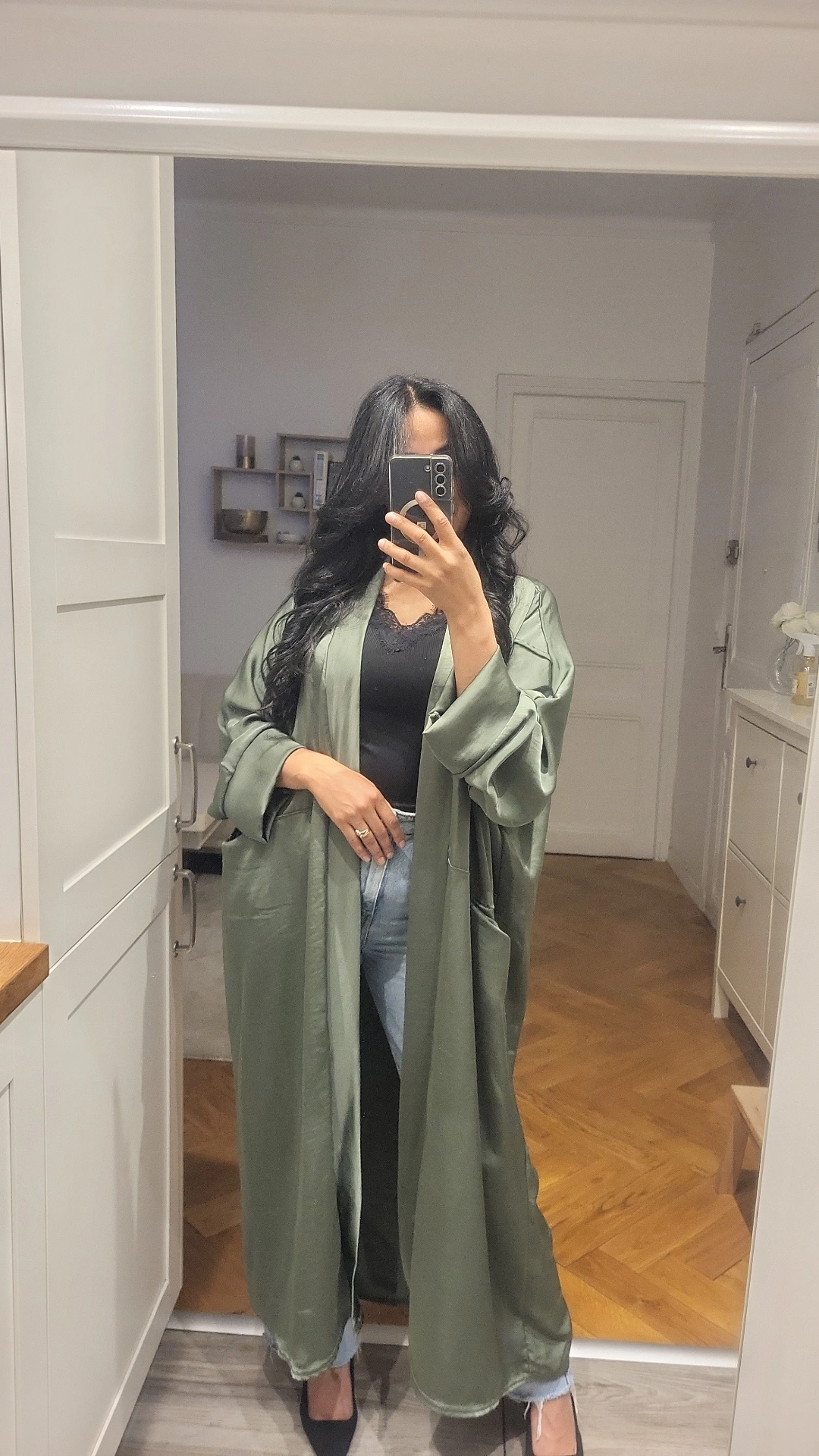Kimono satiné Vert
