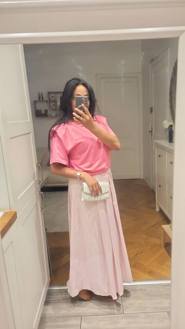 Jupe longue Rayures Rose – Image 2
