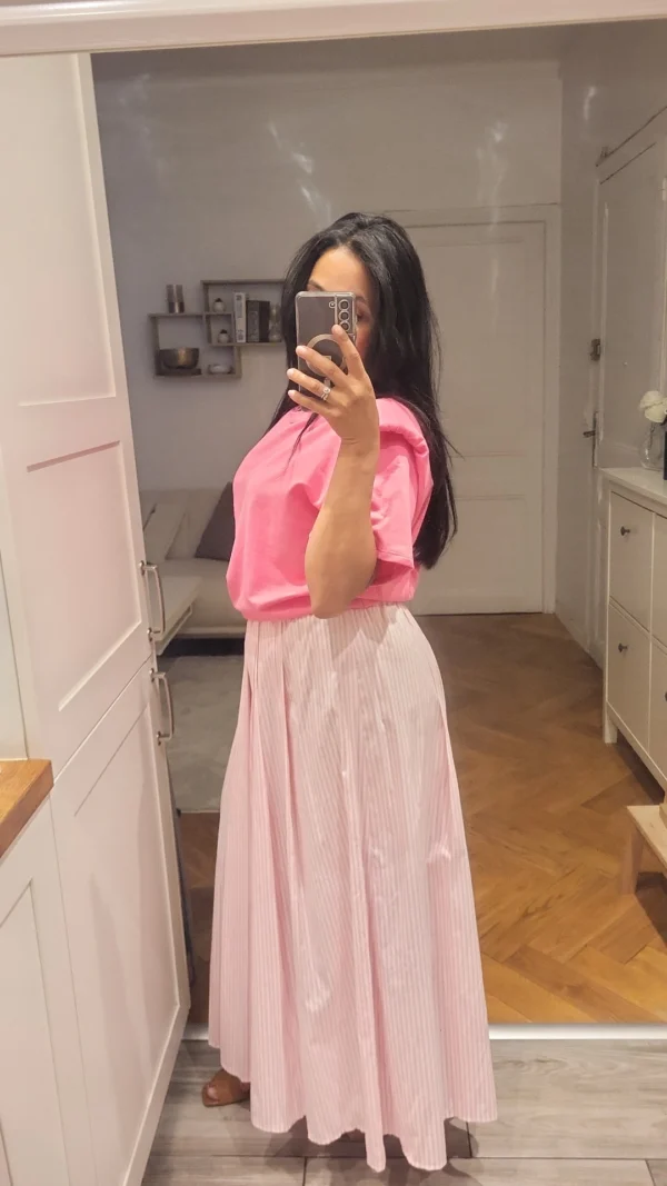 Jupe longue Rayures Rose – Image 4