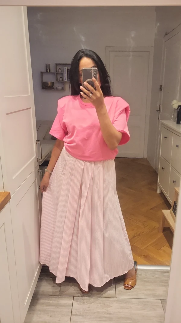 Jupe longue Rayures Rose – Image 3