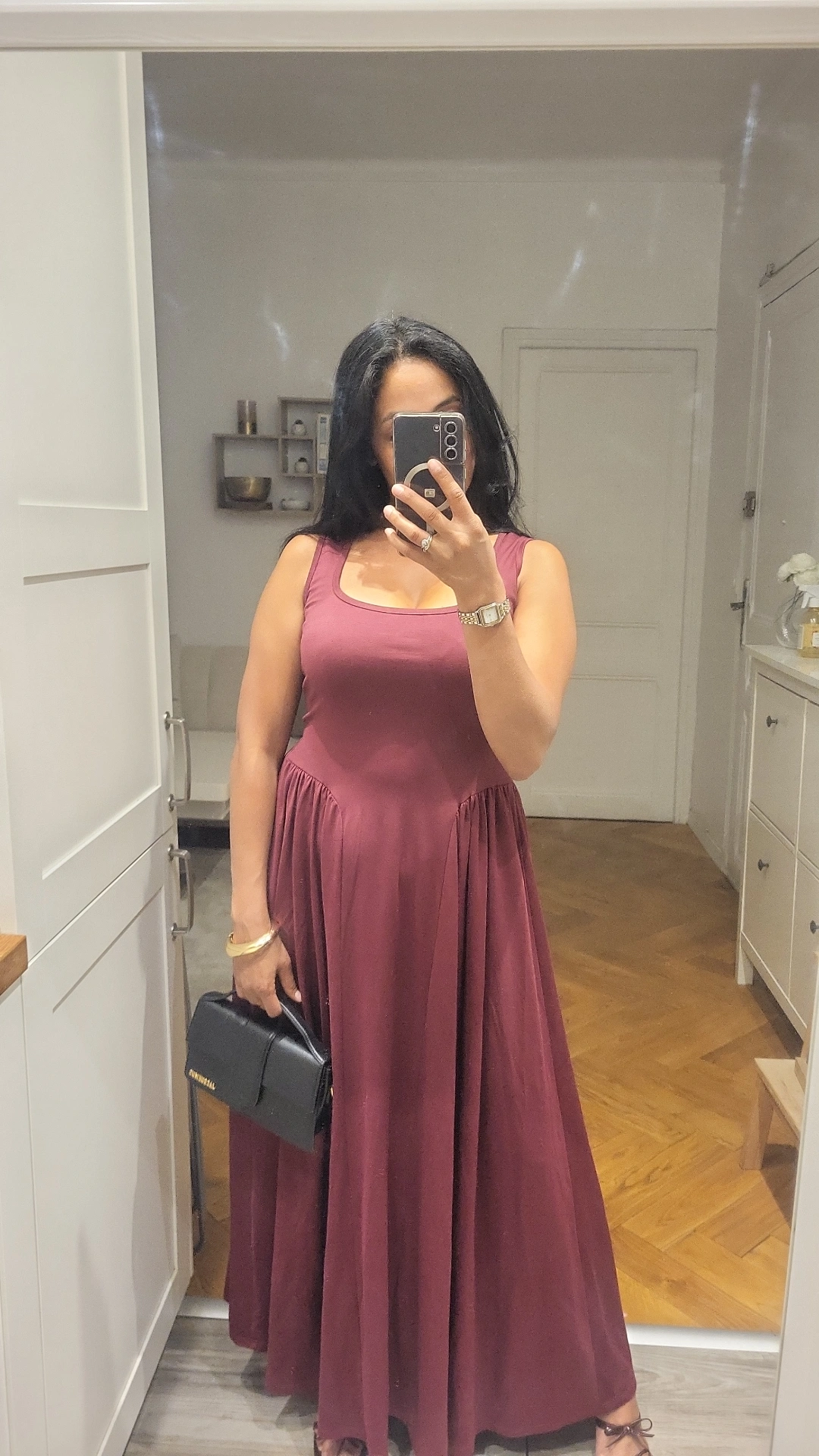 Robe longue Rania Bordeaux