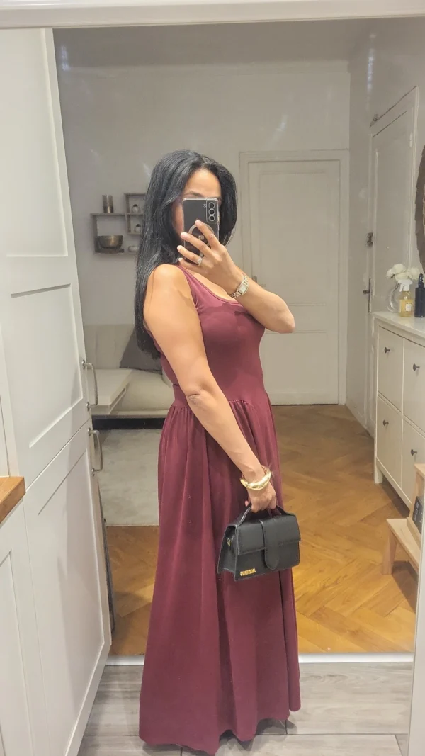 Robe longue Rania Bordeaux – Image 3