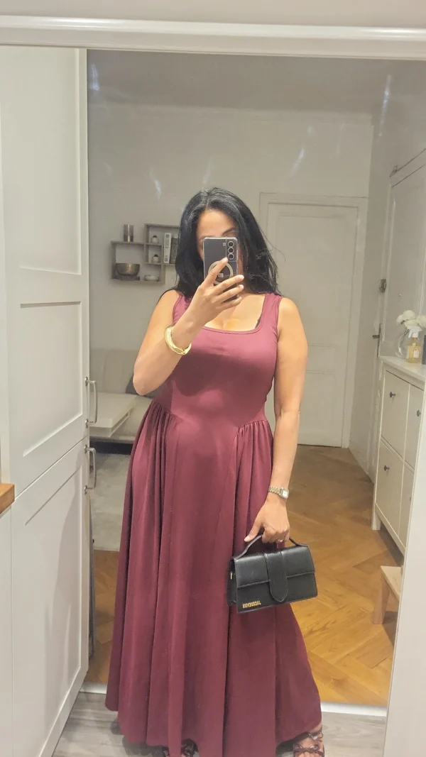 Robe longue Rania Bordeaux – Image 4