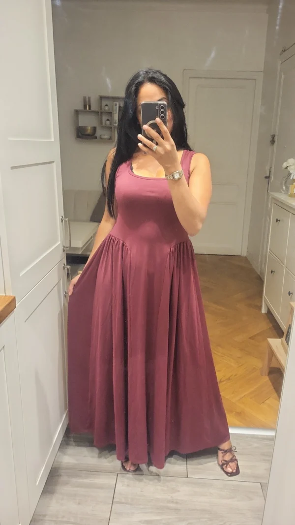 Robe longue Rania Bordeaux – Image 2
