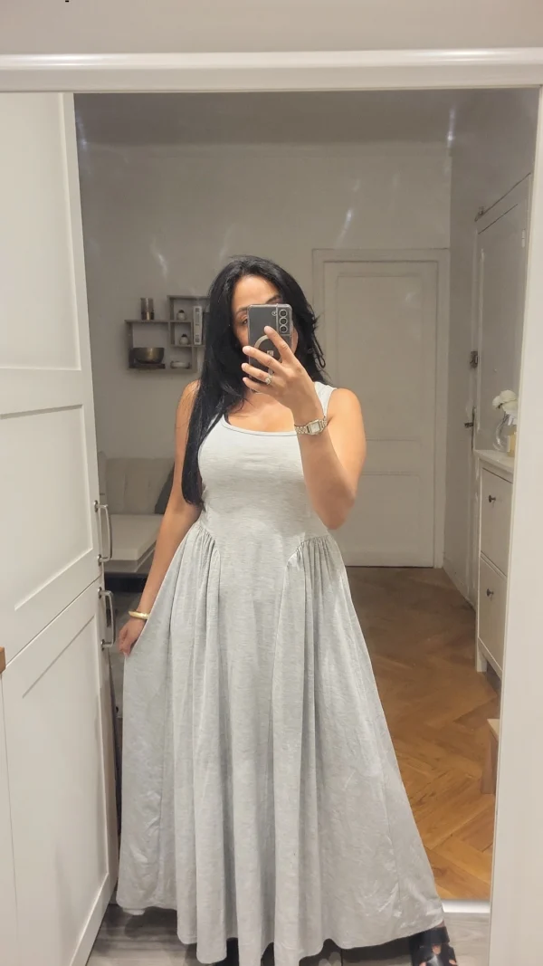 Robe longue Rania Gris – Image 3
