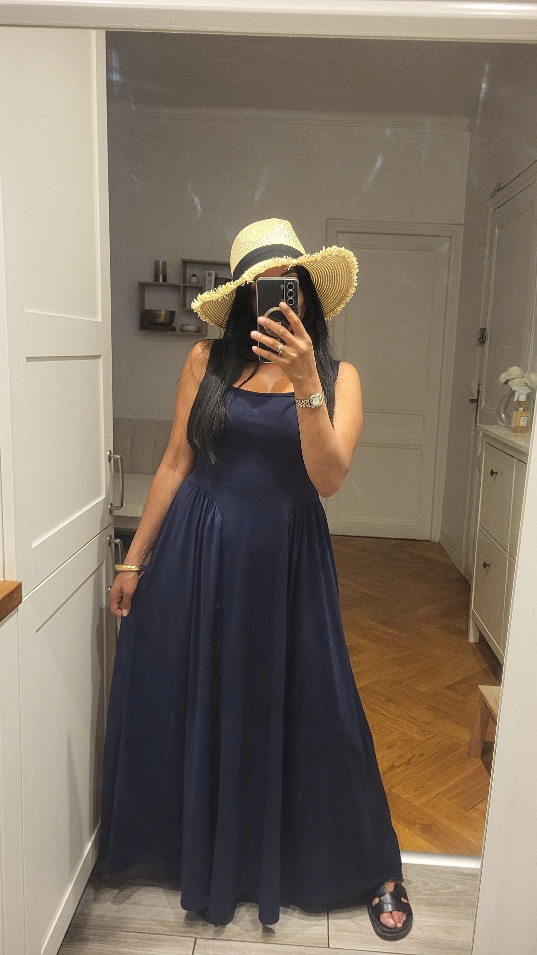 Robe longue Rania bleu