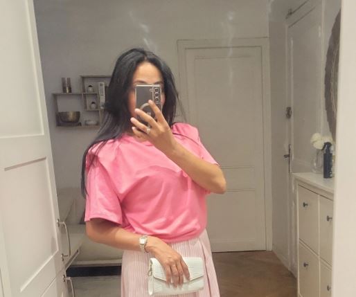 Tee-shirt structuré Rose