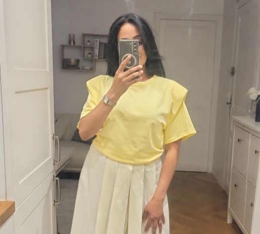 Tee-shirt structuré Jaune
