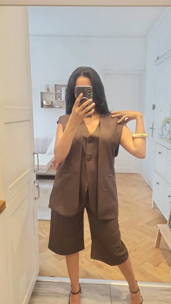 Ensemble Bermuda et son blazer gilet marron – Image 5
