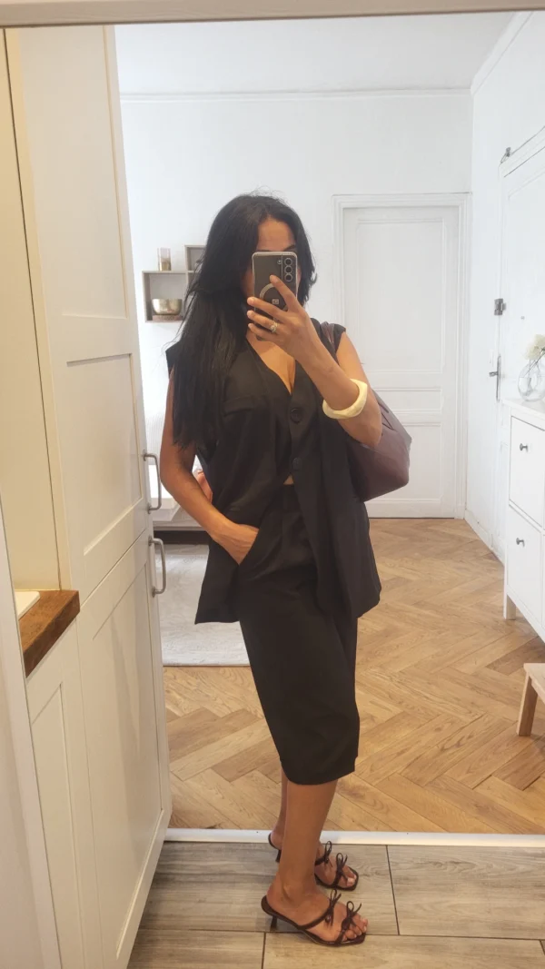 Ensemble Bermuda et son blazer gilet noir – Image 2