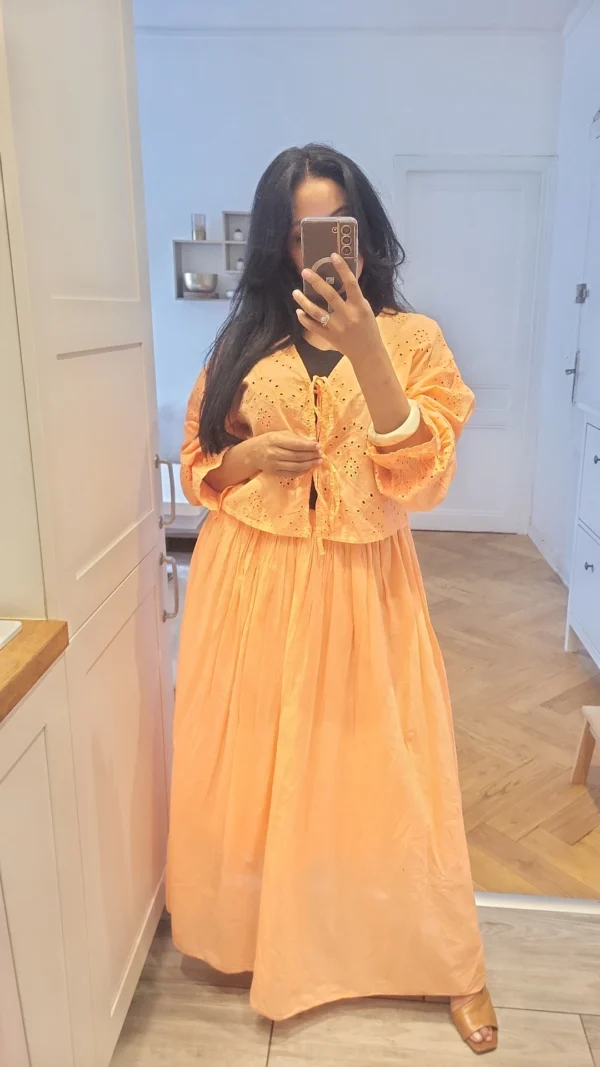 Top broderie anglaise orange – Image 2
