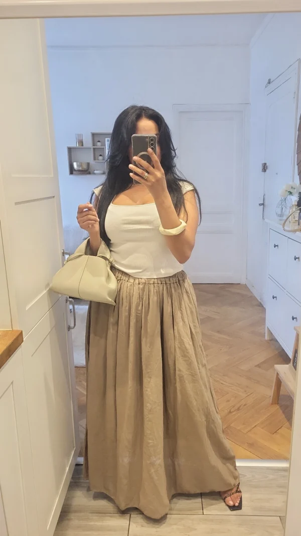 Jupe longue azur taupe