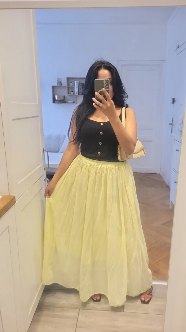 Jupe longue azur Jaune