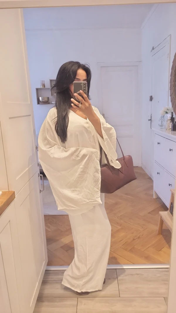 Ensemble tunique et son pantalon Blanc – Image 5