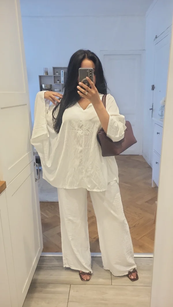 Ensemble tunique et son pantalon Blanc – Image 4