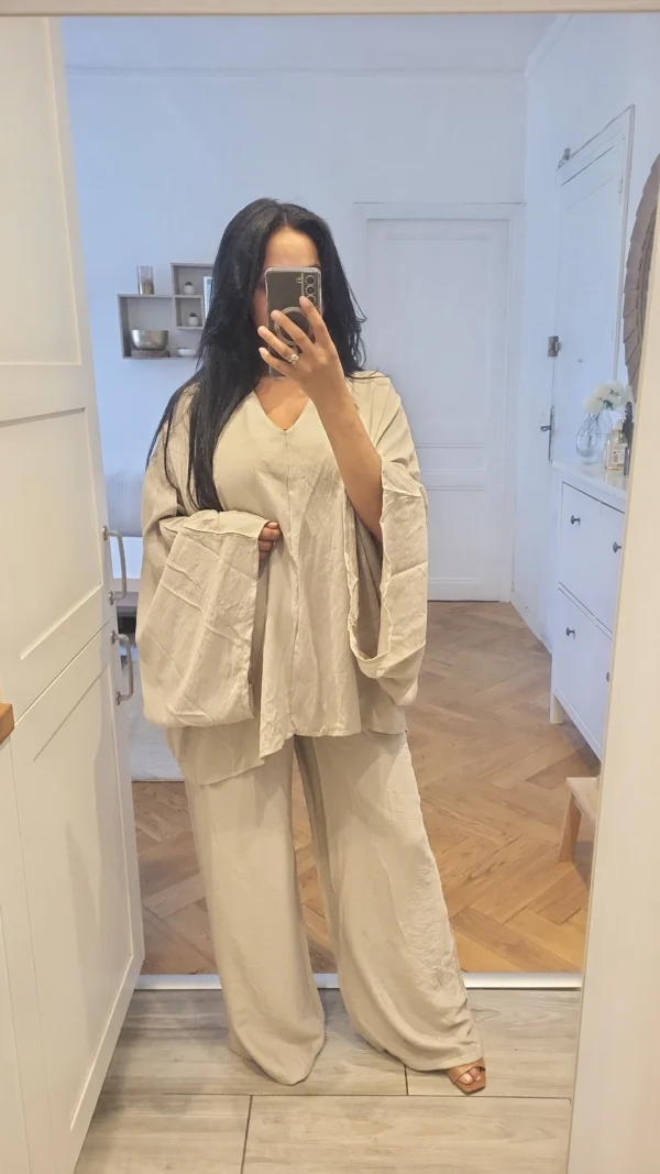 Ensemble tunique et son pantalon Blanc – Image 3