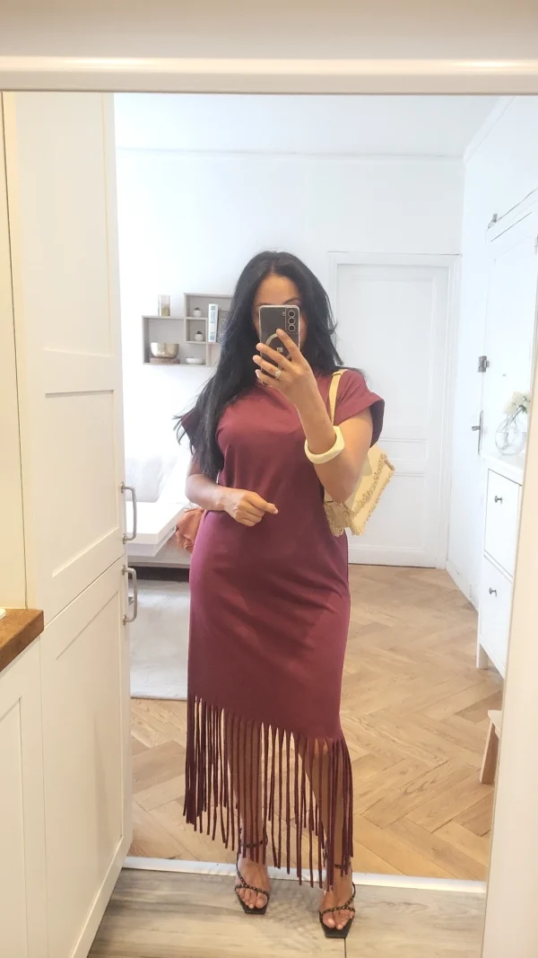 Robe Pocahontas bordeaux – Image 3