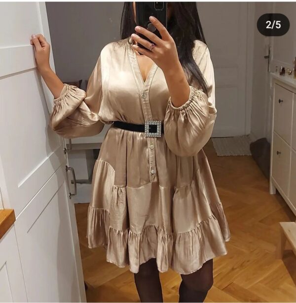 Robe soie Marron glacé – Image 2