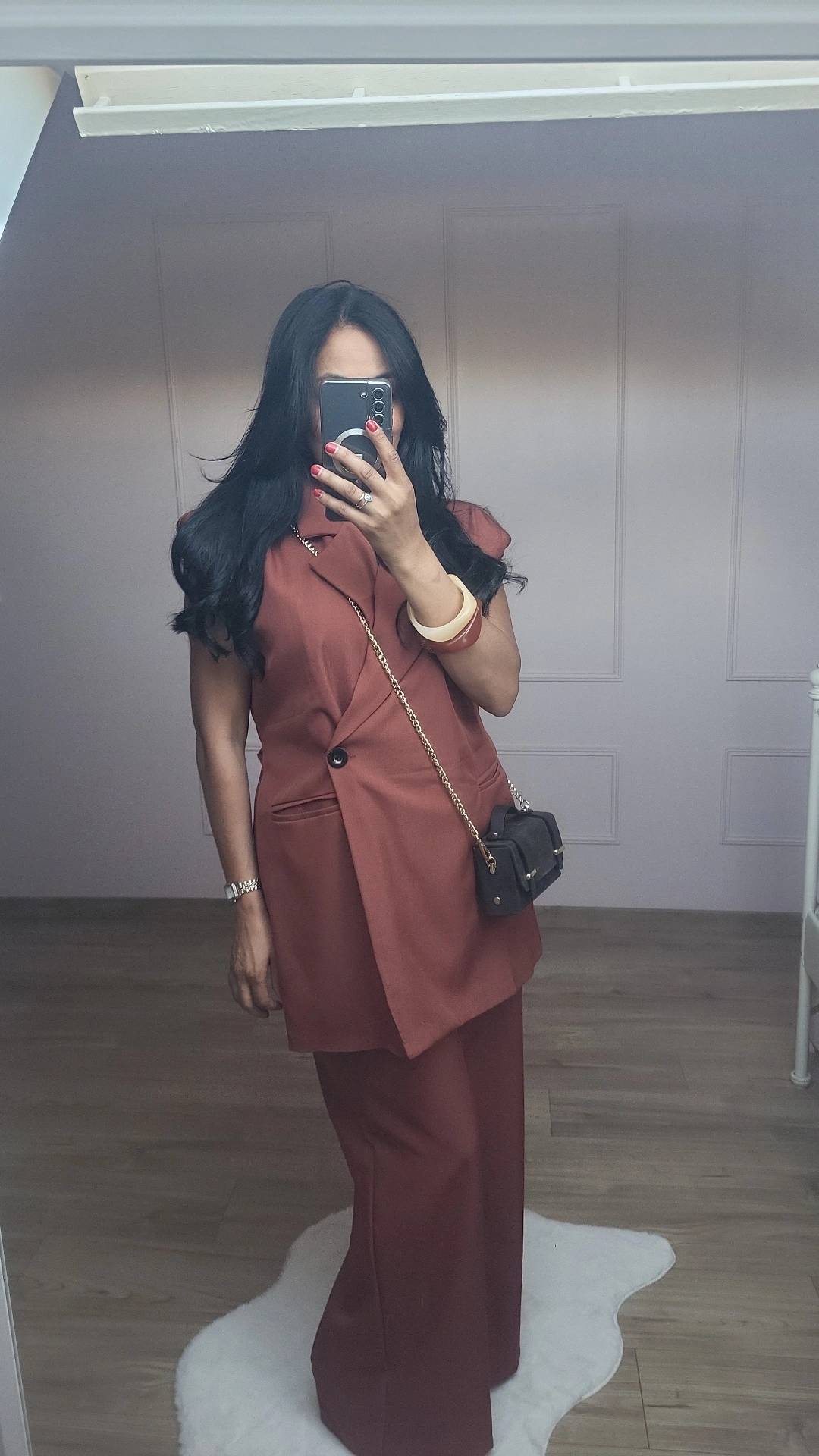 Ensemble Tailleur et blazer sans manches Terracotta
