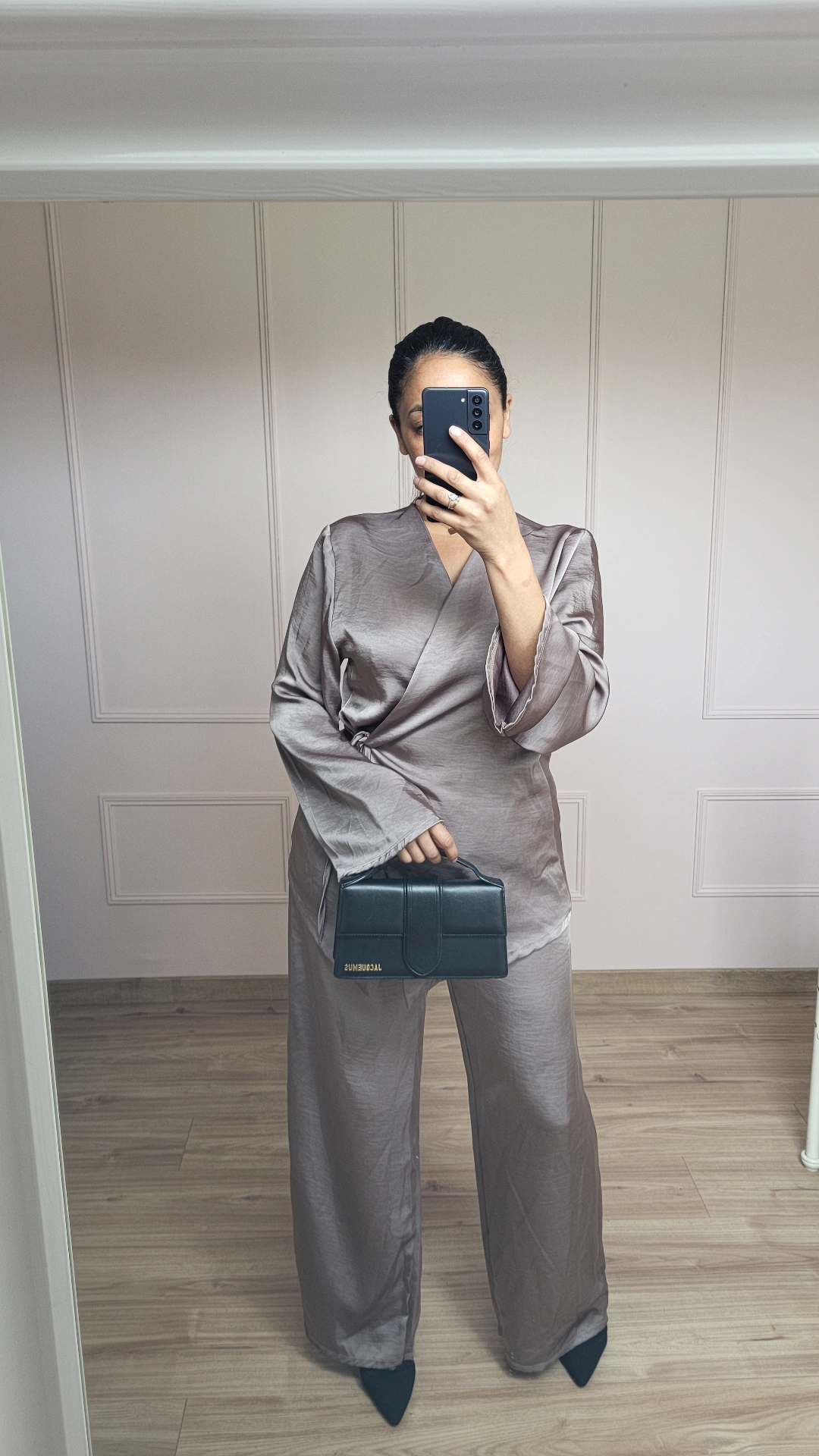 ENSEMBLE LUNE DE SATIN TAUPE