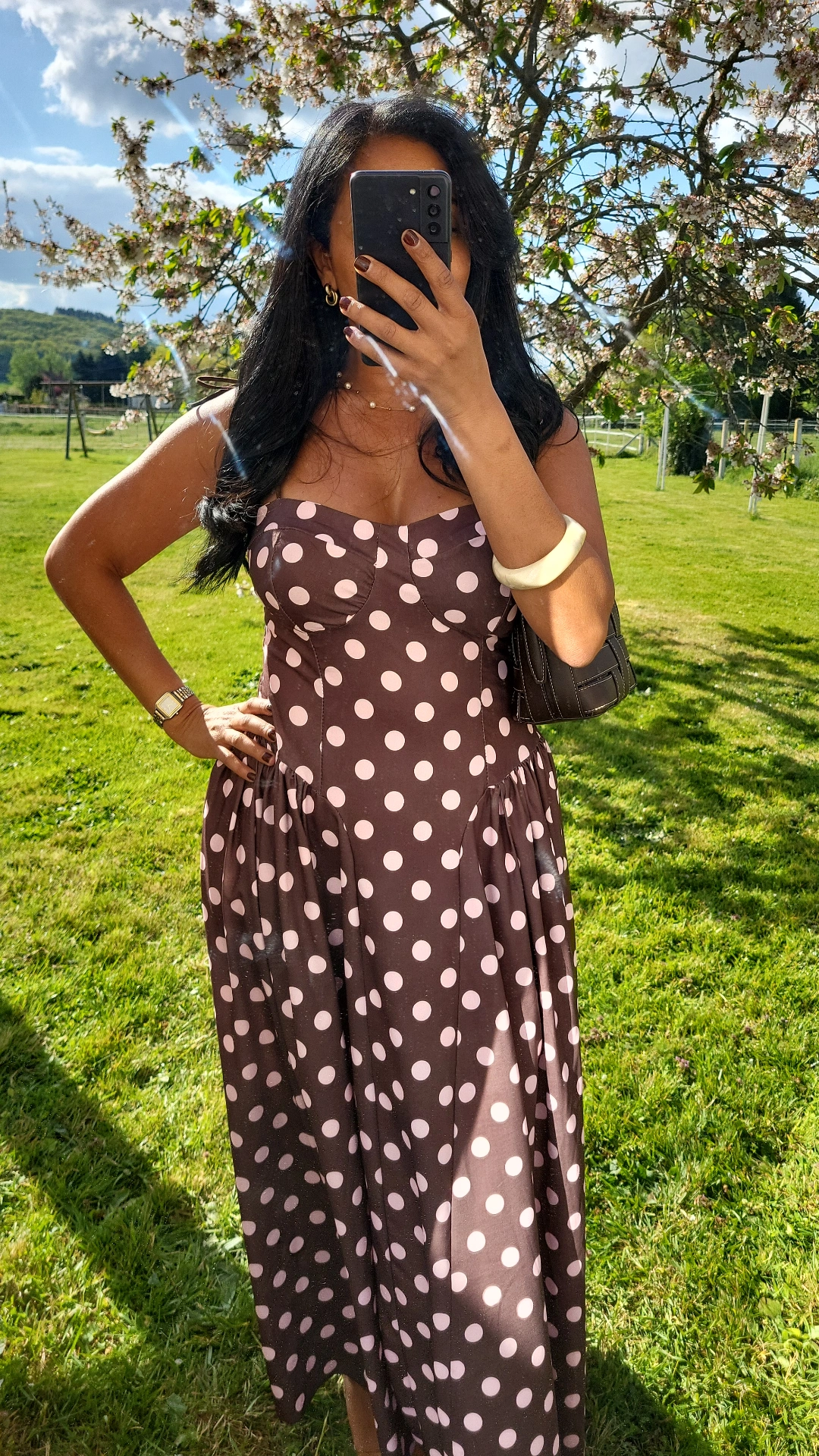 ROBE ELEGANCE RETRO MARRON
