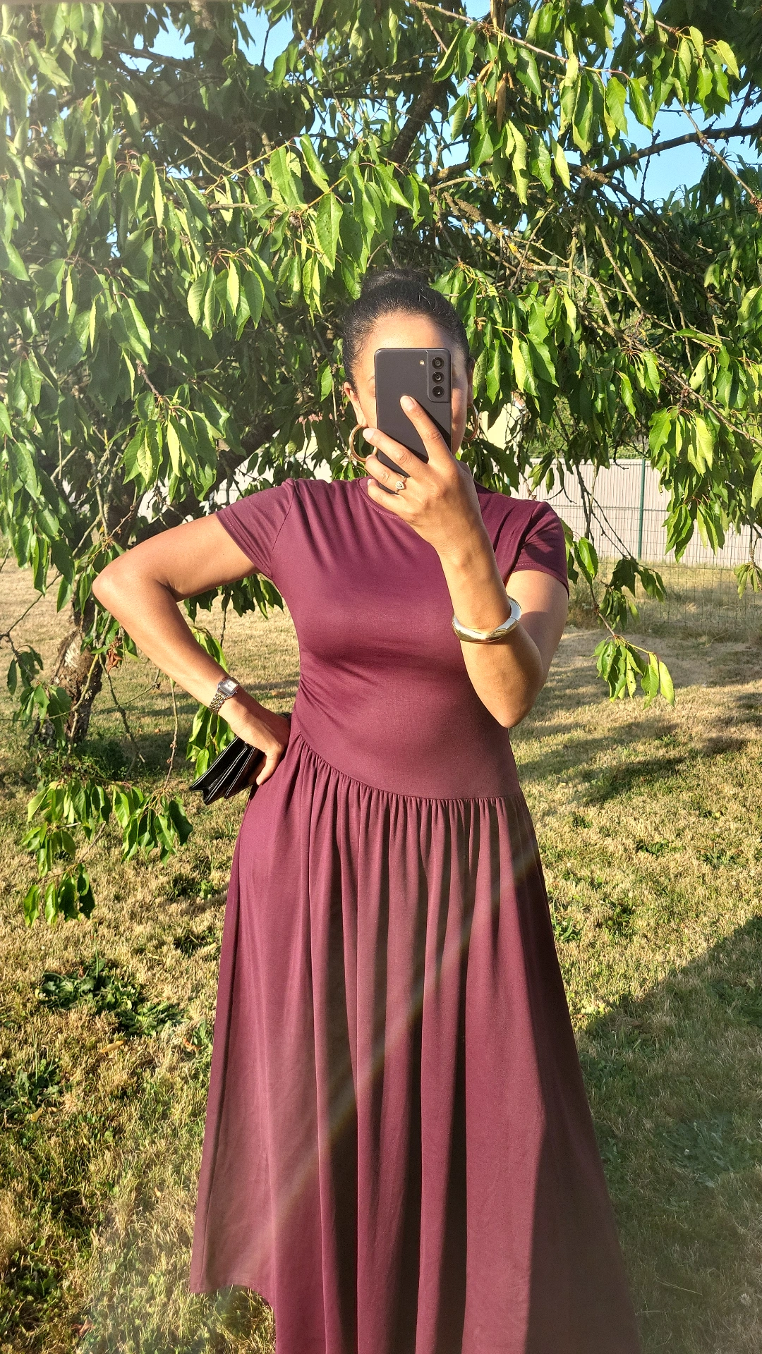 ROBE LONGUE AMELIA PRUNE ROYALE