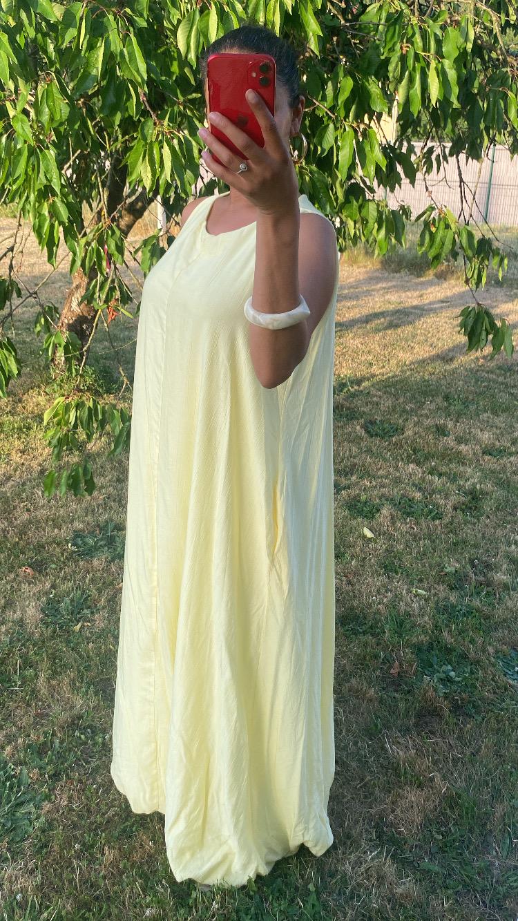 ROBE LOUBNA JAUNE VANILLE – Image 2