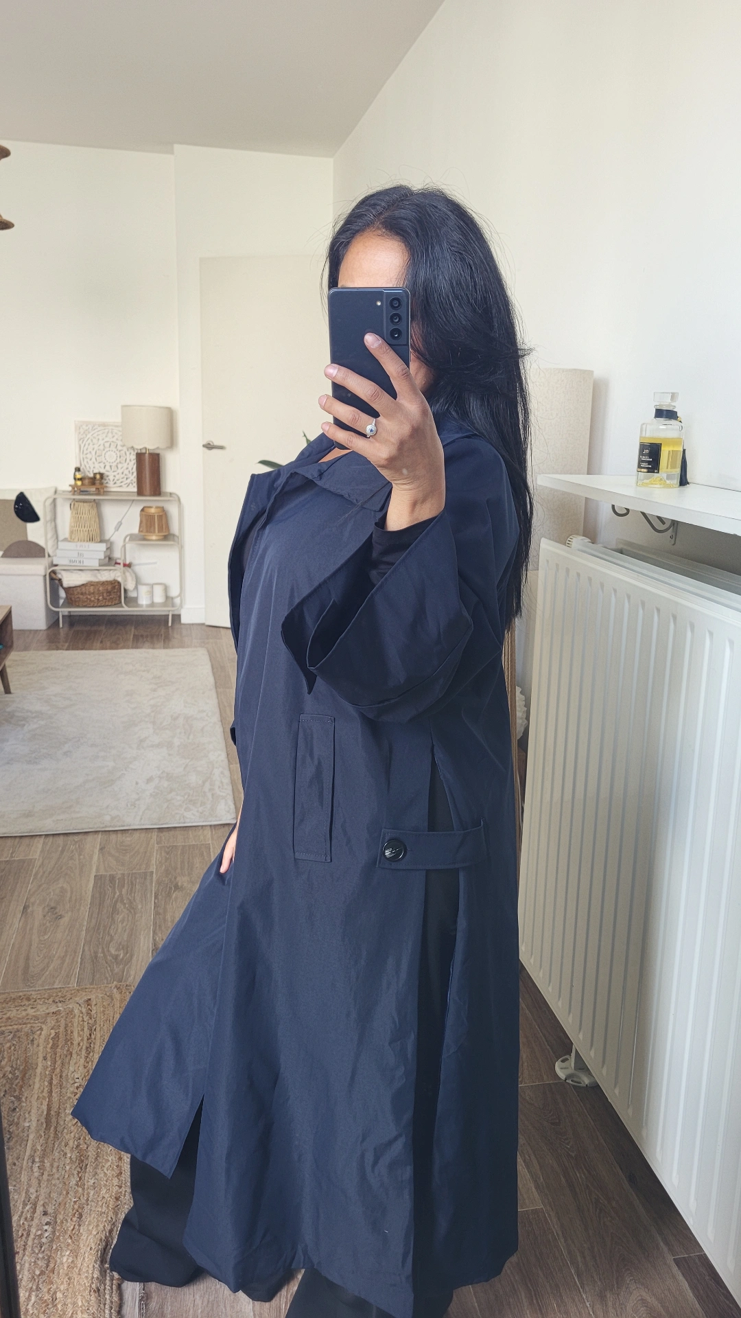 TRENCH LONG MILA BLEU MARINE